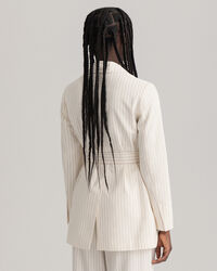 Blazer gessato con cintura