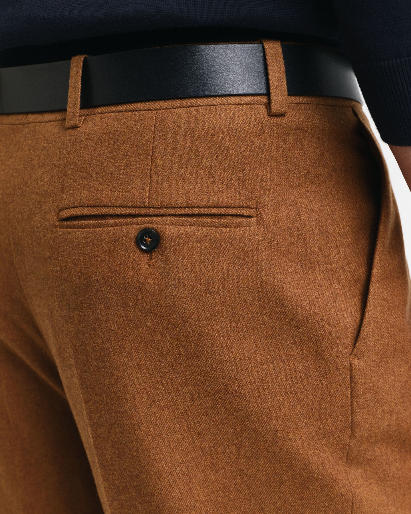 Pantaloni da abito in flanella di lana relaxed fit