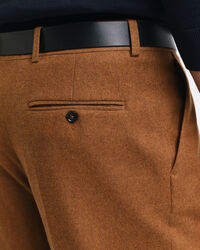 Pantaloni da abito in flanella di lana relaxed fit