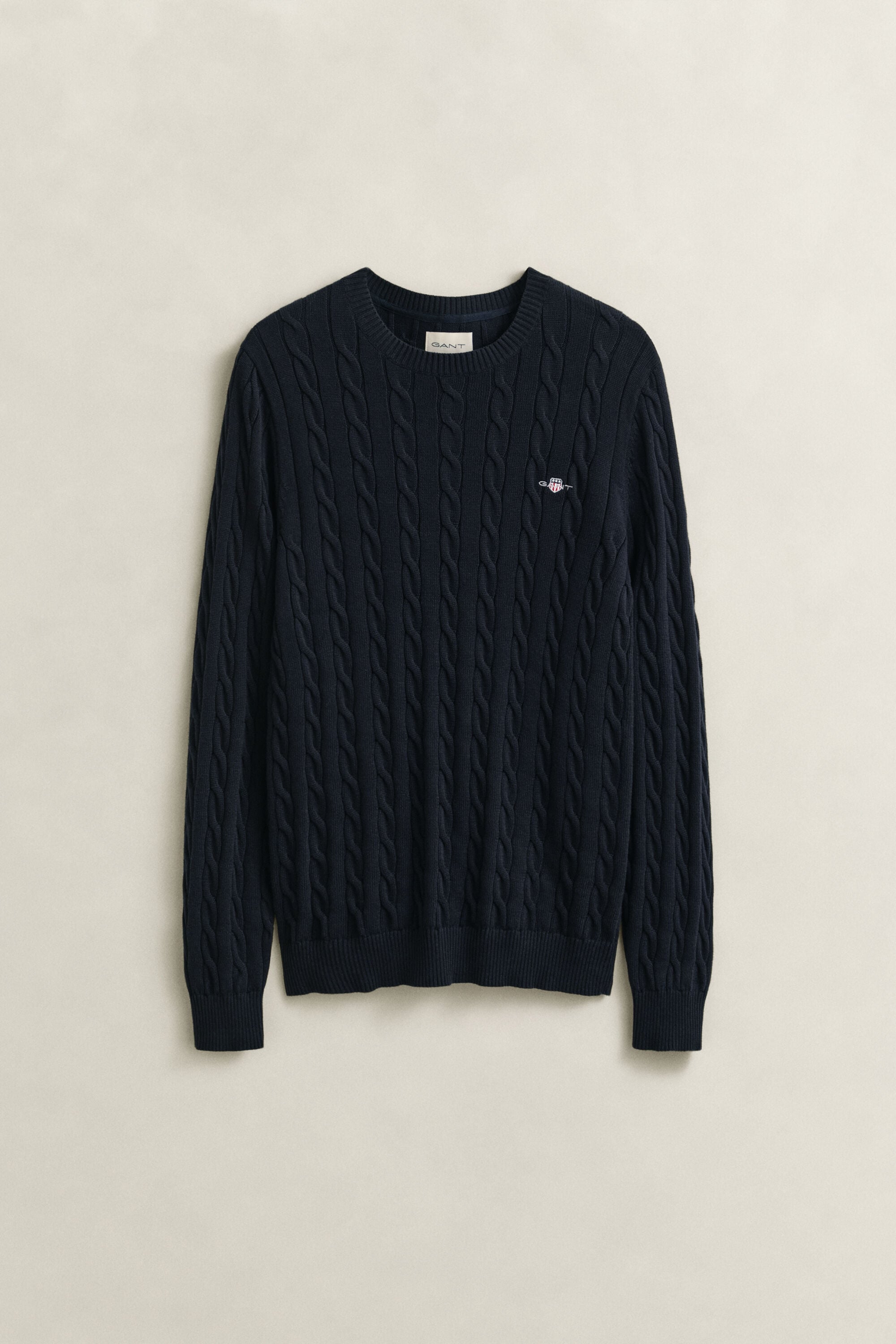 Maglia girocollo in cotone a trecce
