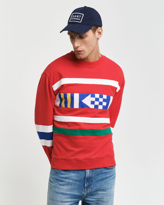 Felpa girocollo con inserti