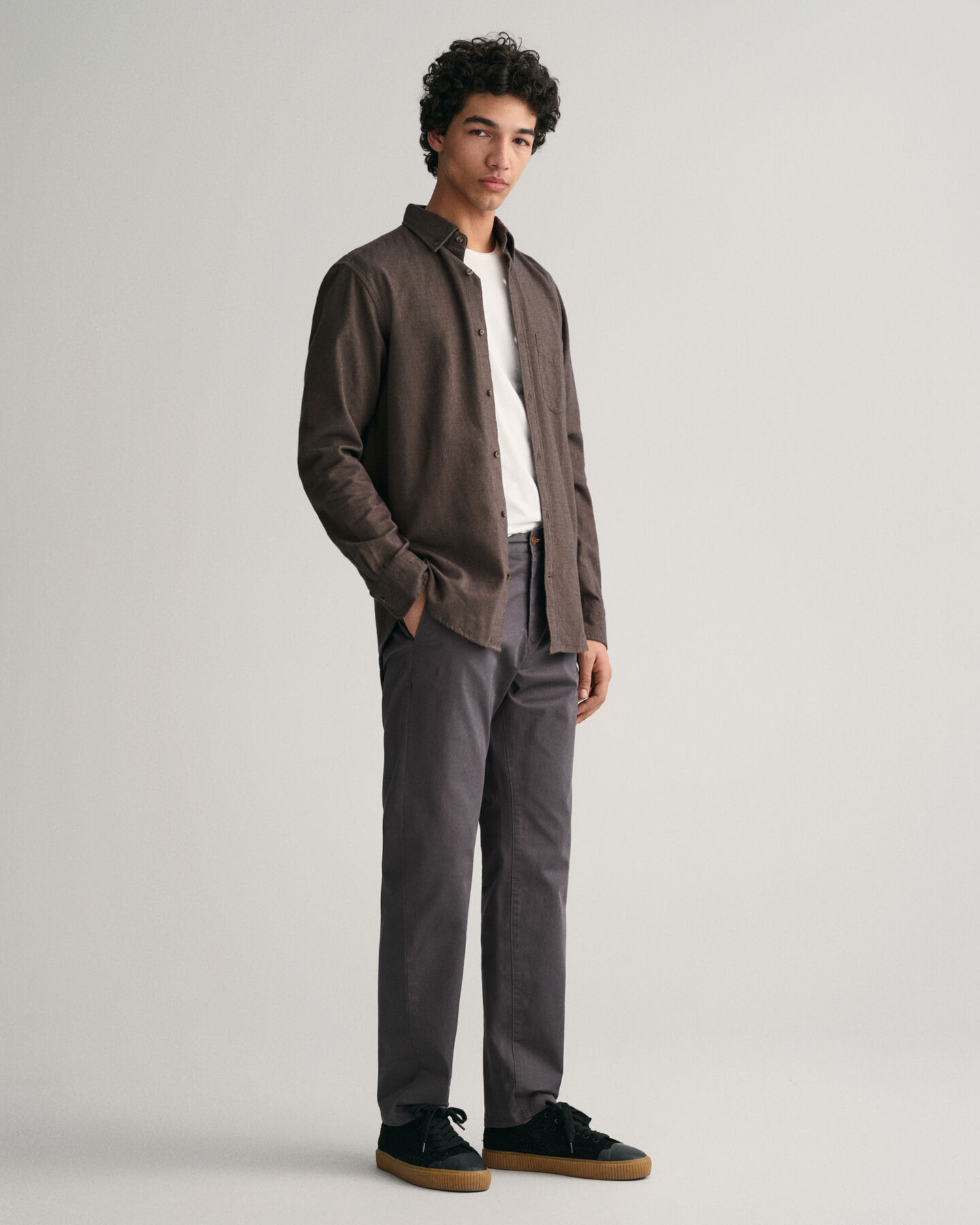 Camicia in flanella con motivo a spina di pesce regular fit