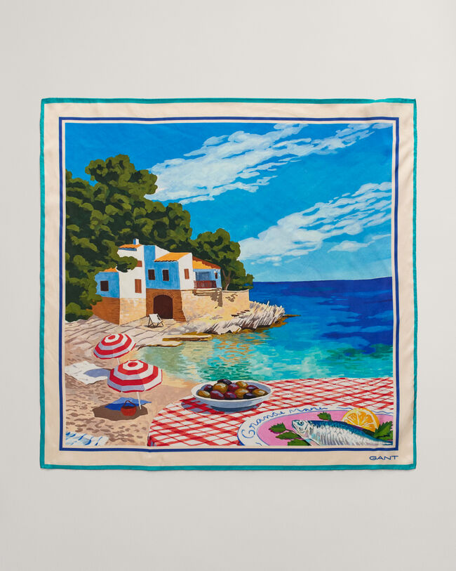 Foulard di seta con stampa Scenery