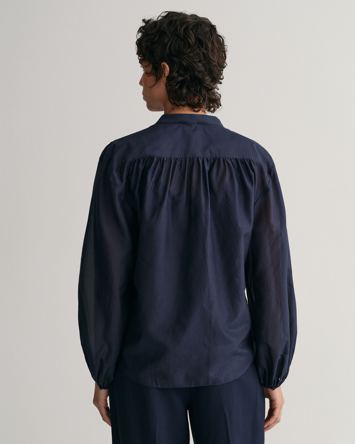 Blusa in misto cotone-seta relaxed fit