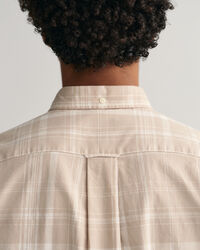 Camicia in misto lino-cotone a quadri regular fit