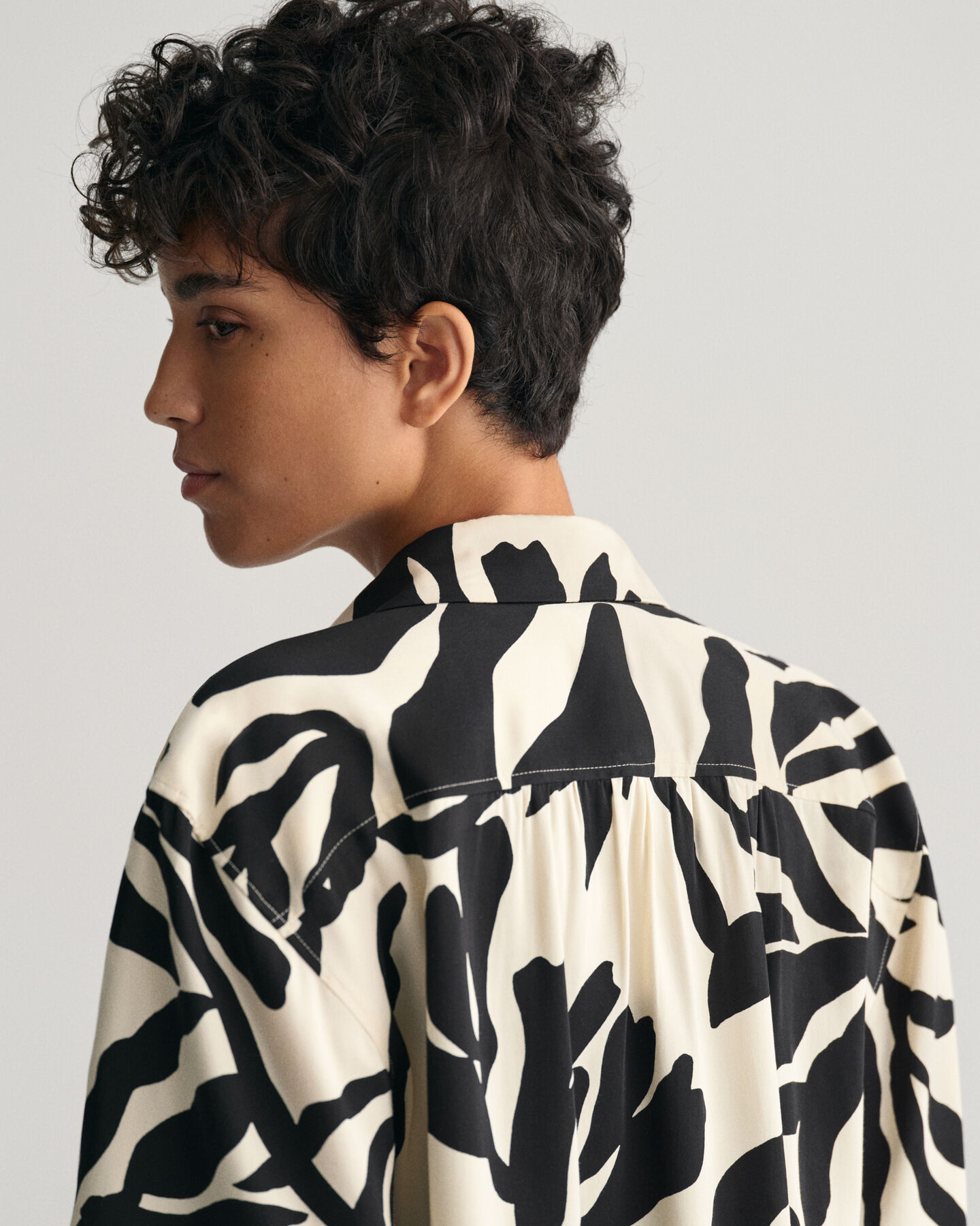 Camicia a maniche corte Palm Print relaxed fit