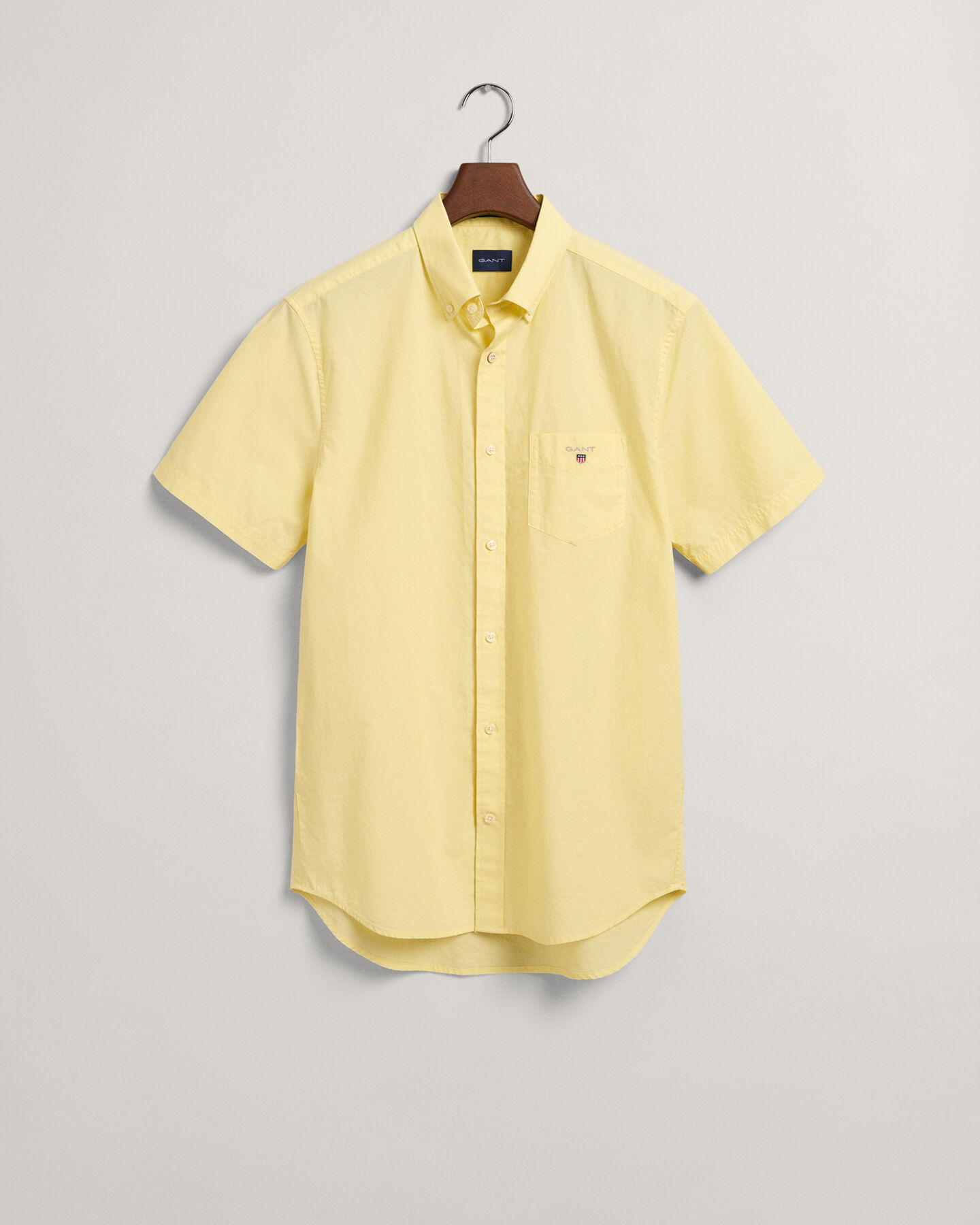 Camicia in broadcloth a maniche corte regular fit