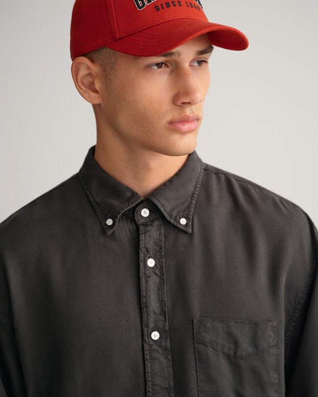 Camicia in lyocell tinta in capo relaxed fit