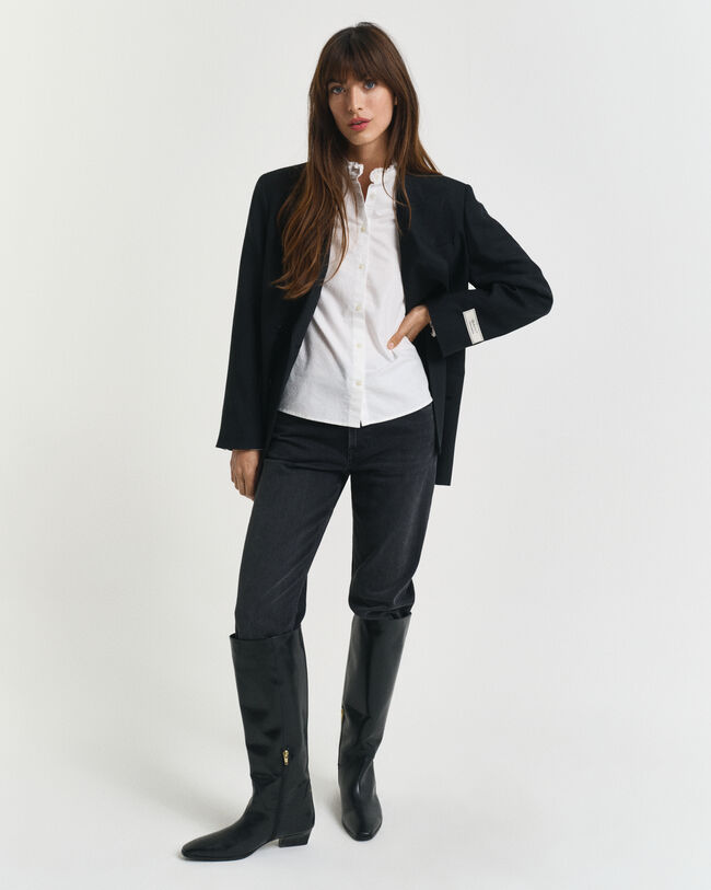 Blusa Oxford classica con volant