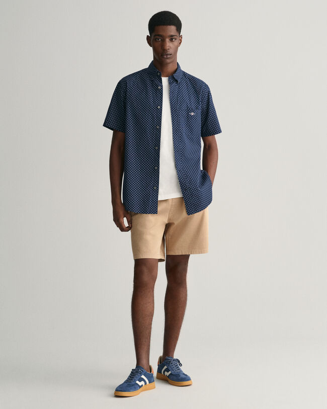 Camicia con microstampa a maniche lunghe regular fit