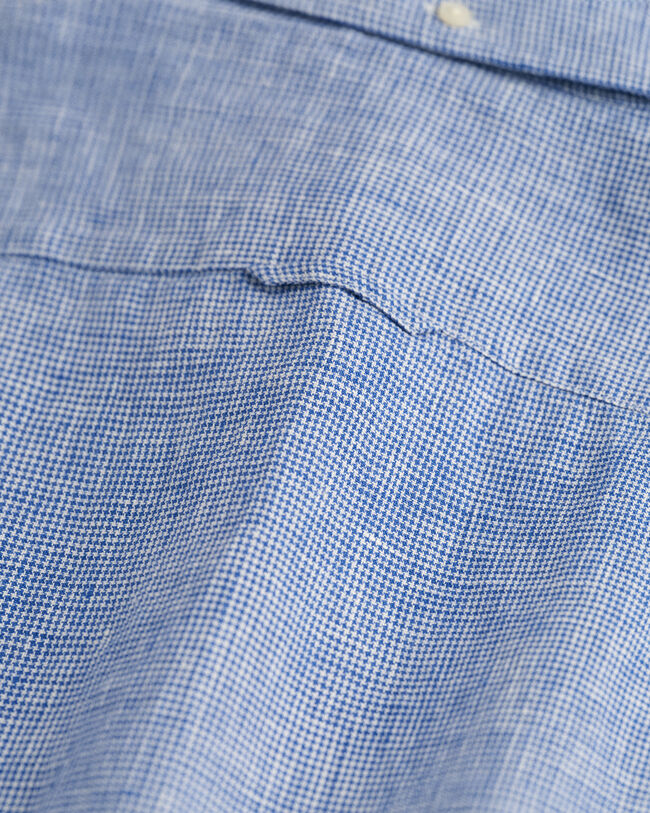 Camicia di lino pied de poule slim fit