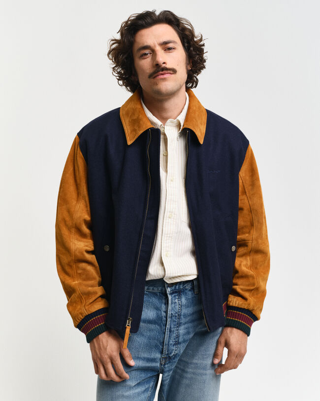 Mix GANT Varsity Jacket in lana e camoscio