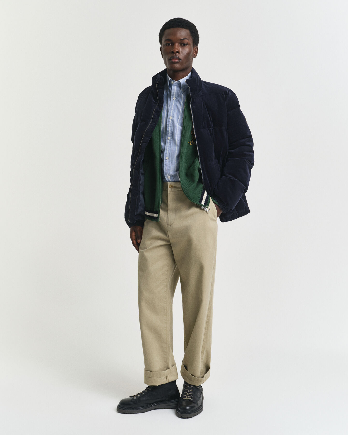 Piumino in velluto a coste