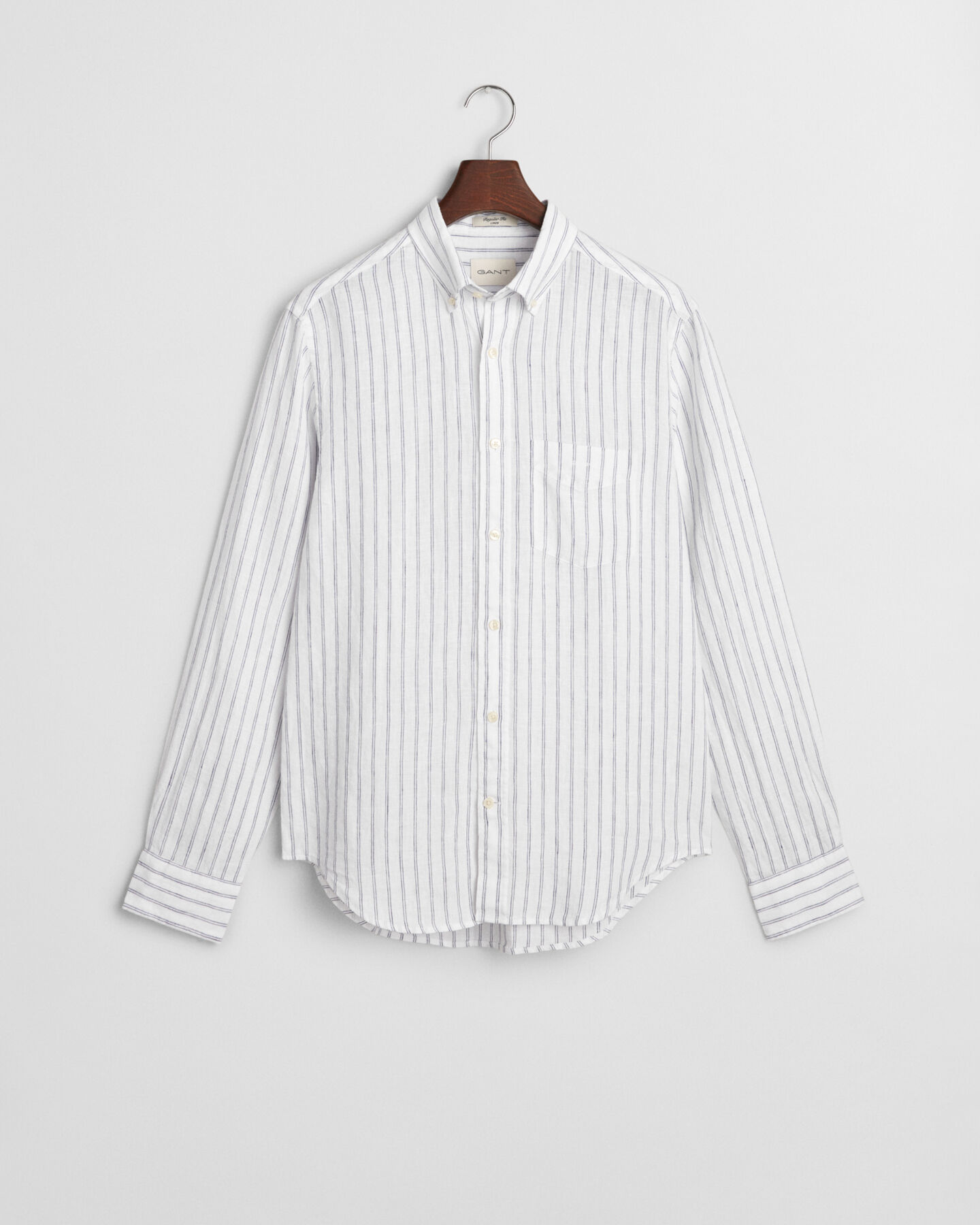 Camicia di lino a righe regular fit