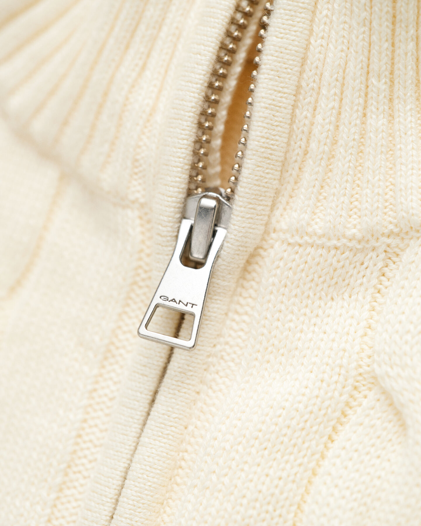 Maglia con zip corta in cotone a trecce Teens