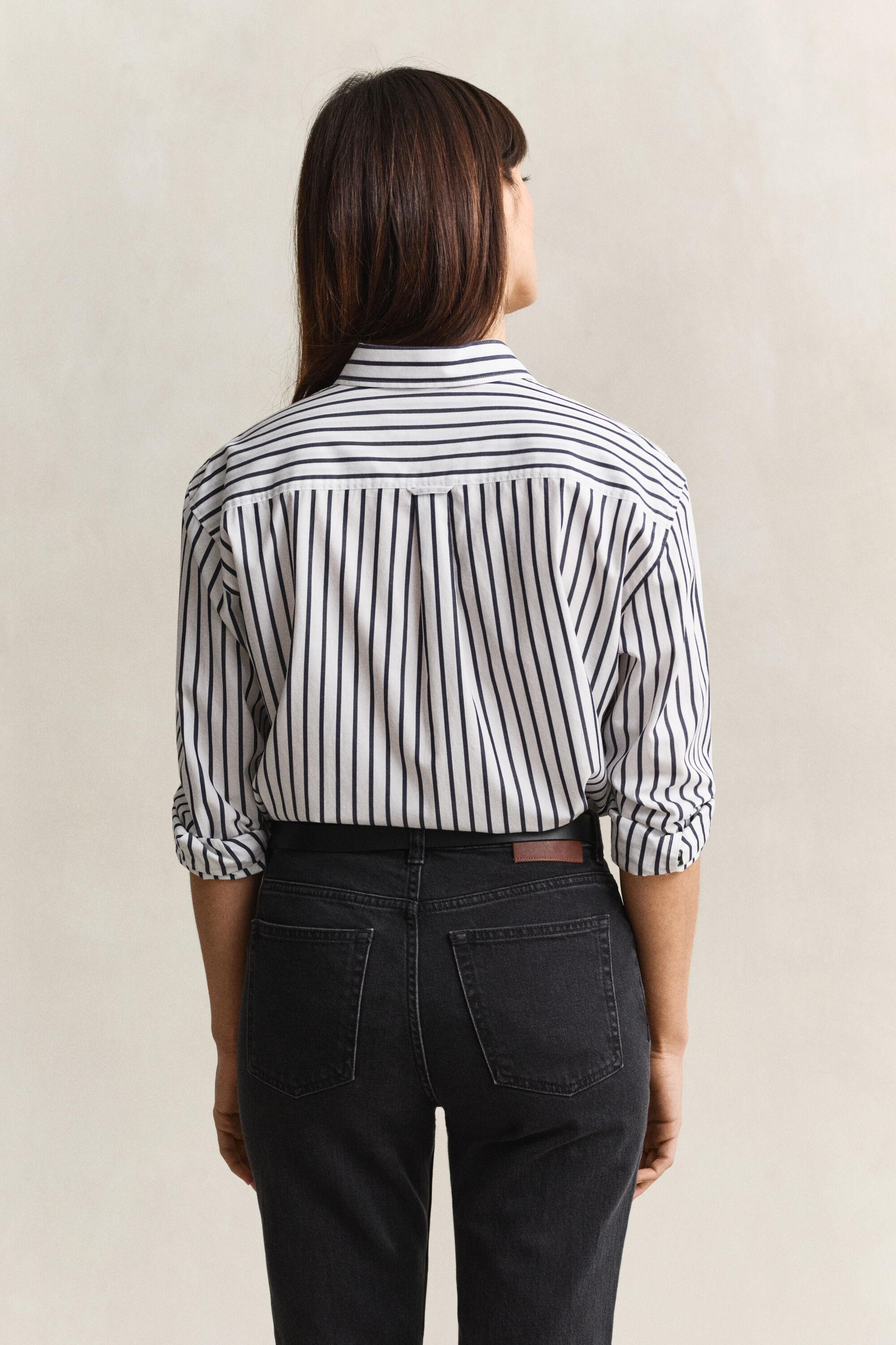 Camicia classica in popeline a righe relaxed fit