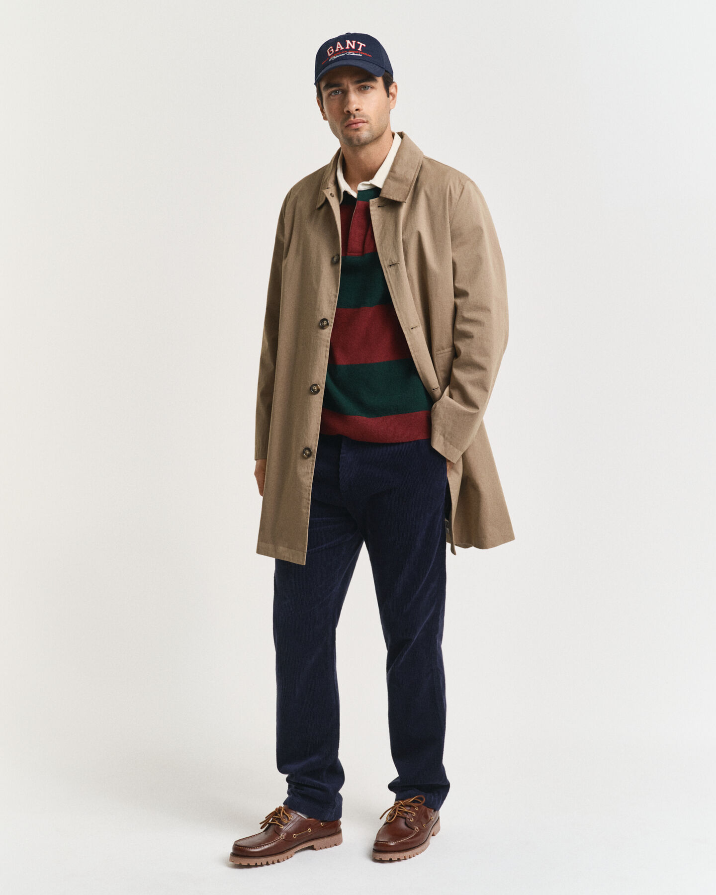 Maglia rugger in finissima lana d'agnello a righe