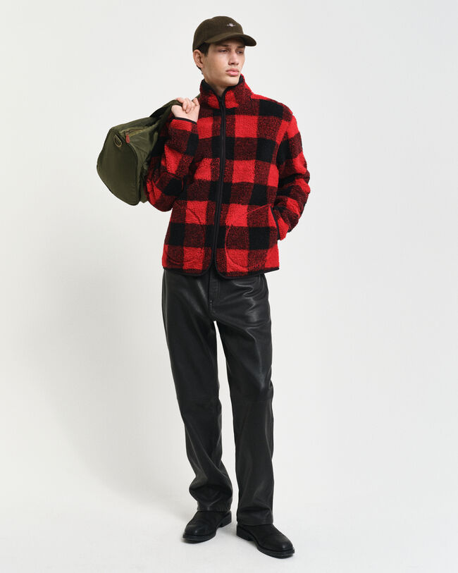 Giacca in pile a quadri