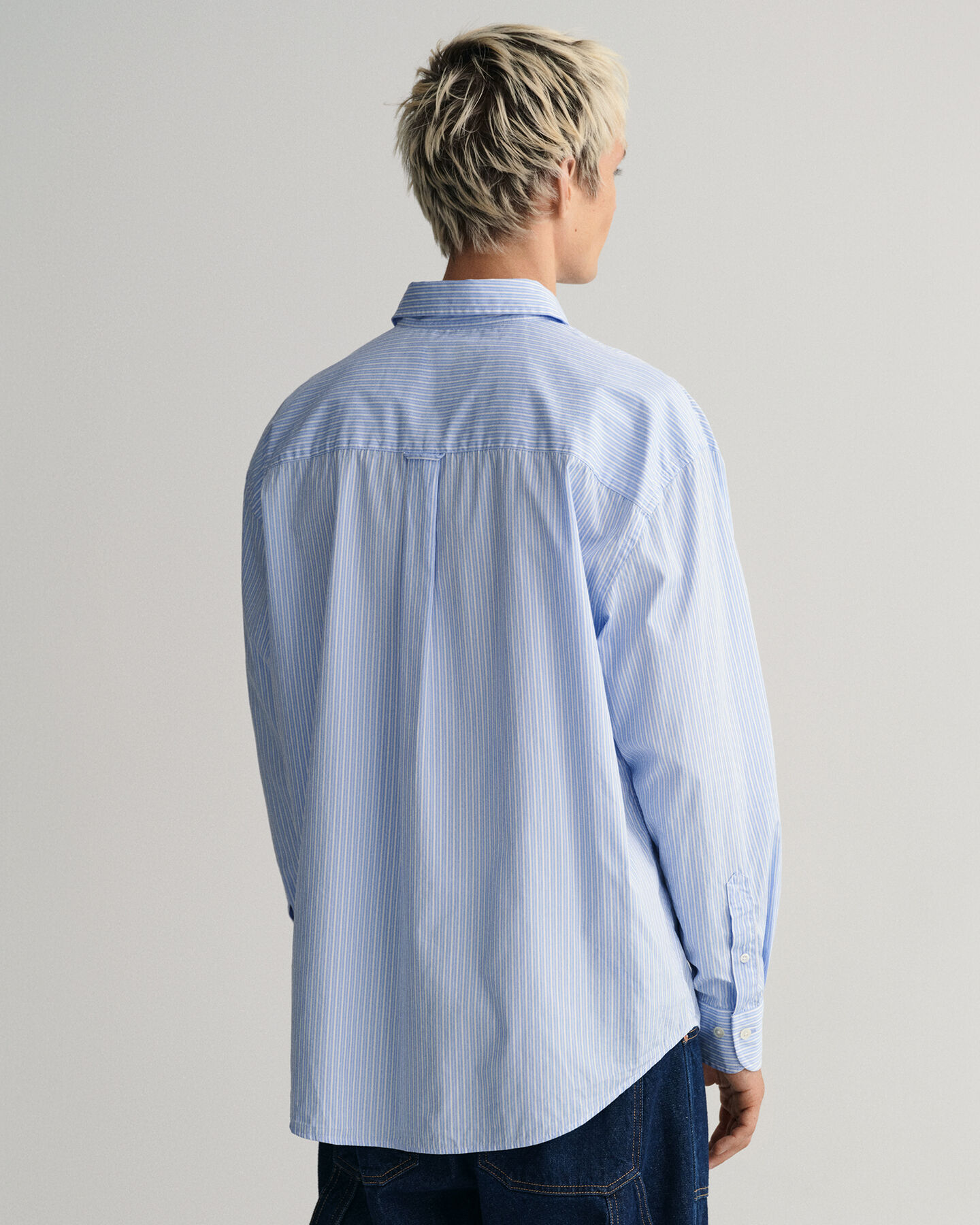 Camicia in popeline a righe oversize