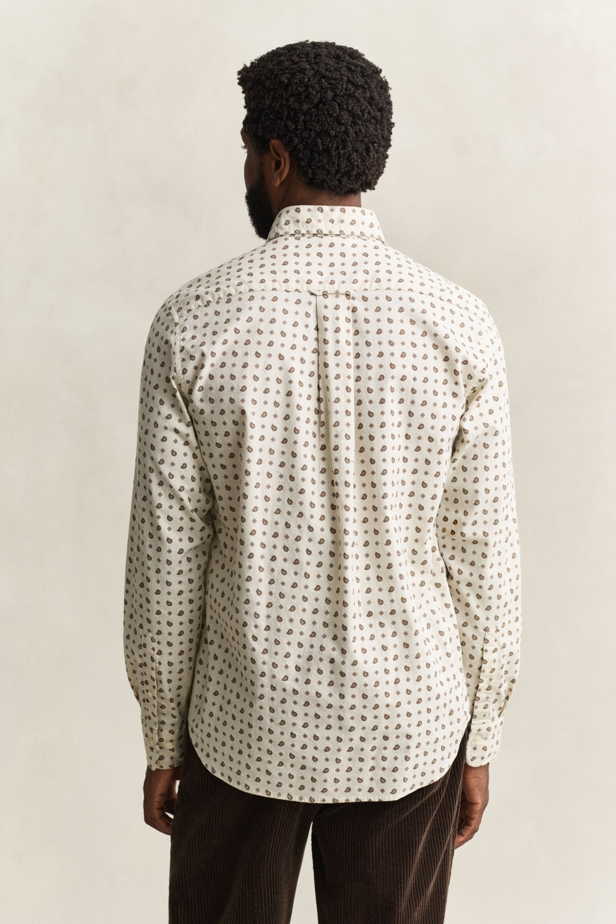 Camicia in twill con motivo cachemire