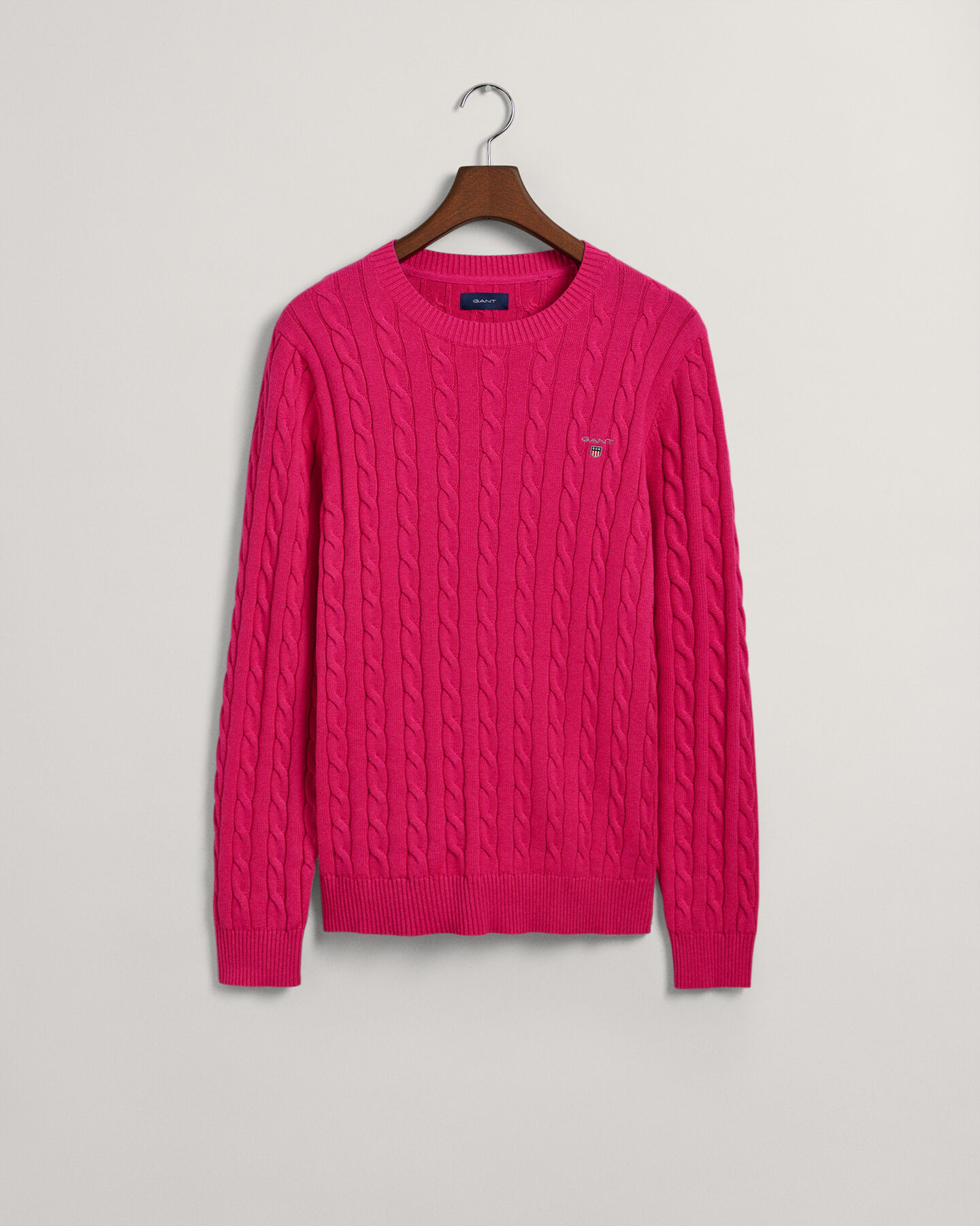 Maglia girocollo in cotone a trecce