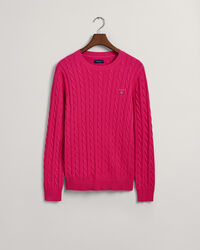 Maglia girocollo in cotone a trecce