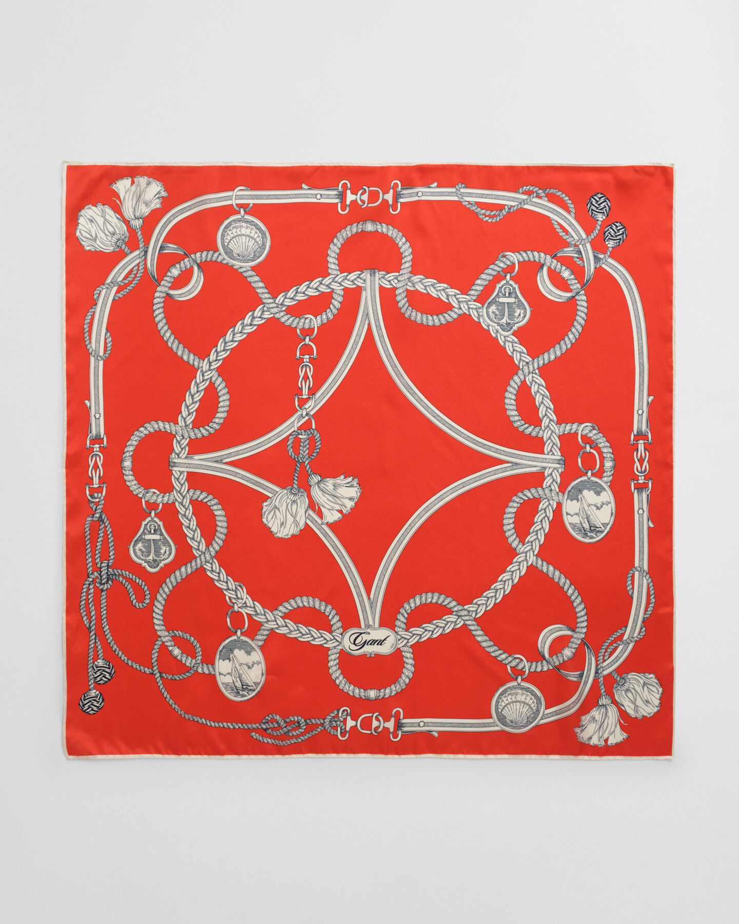 Sciarpa in seta con stampa nautica