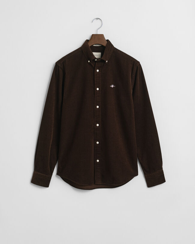 Camicia in cotone e velluto a coste regular fit