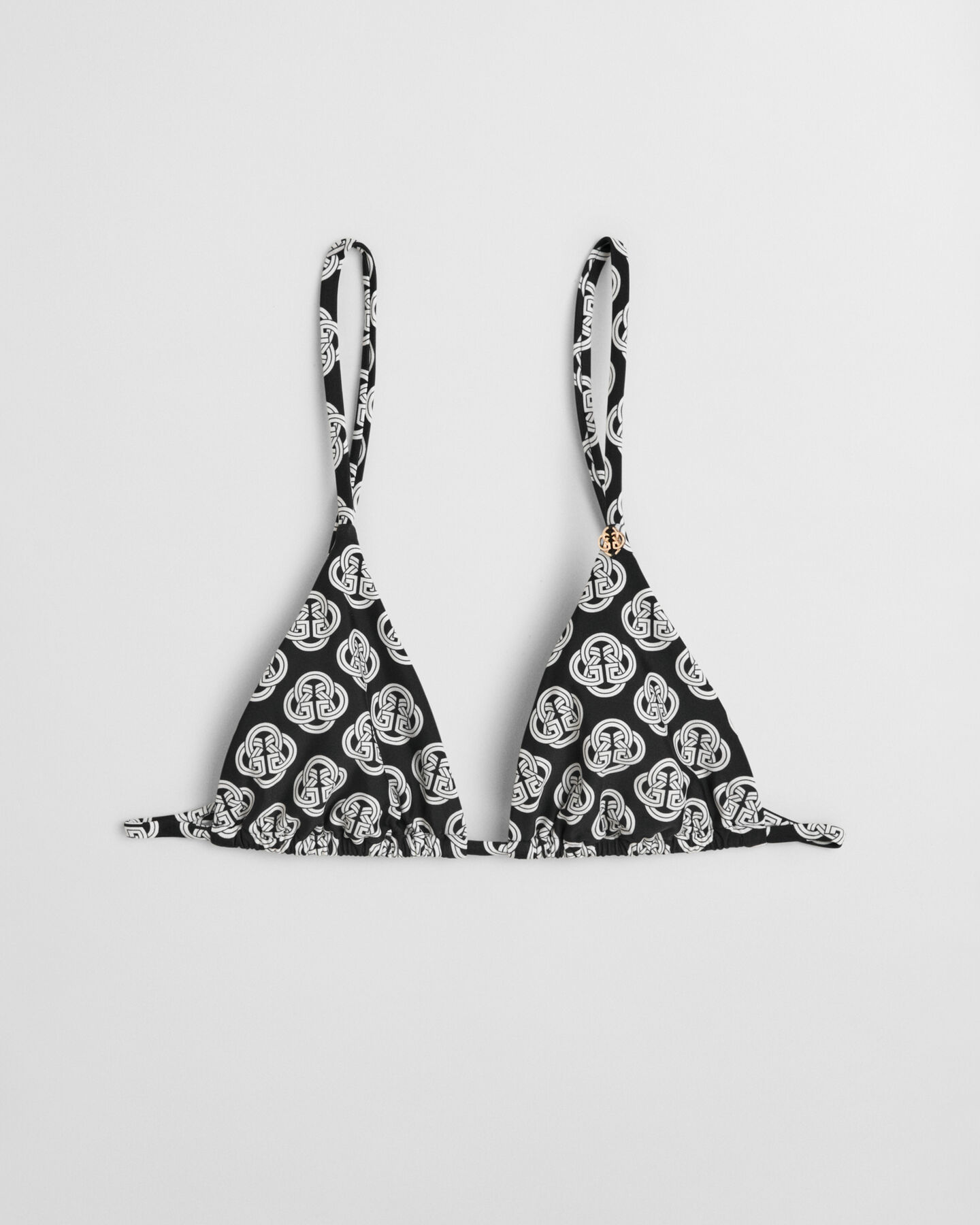 Top bikini a triangolo con stampa Monogram