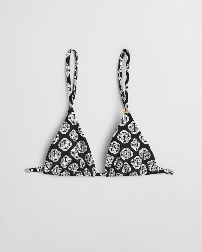 Top bikini a triangolo con stampa Monogram