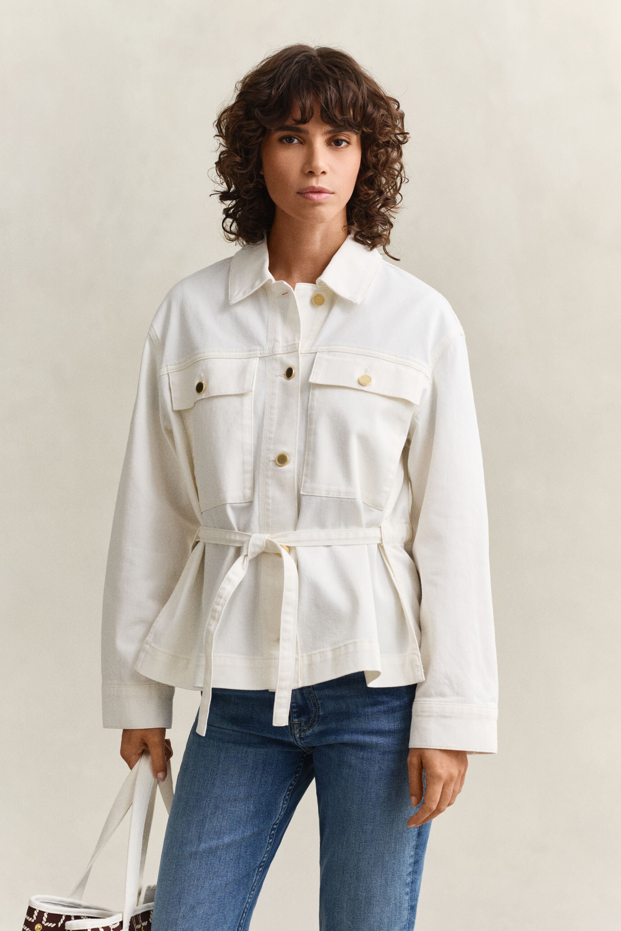 Giacca in denim con laccetti