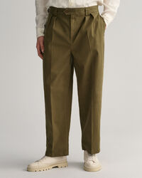 Pantaloni chino in twill con pinces