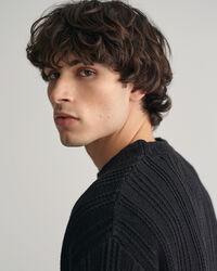 Maglia girocollo in lino e seta