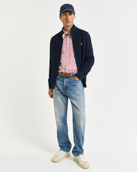 Cardigan con zip in cotone testurizzato