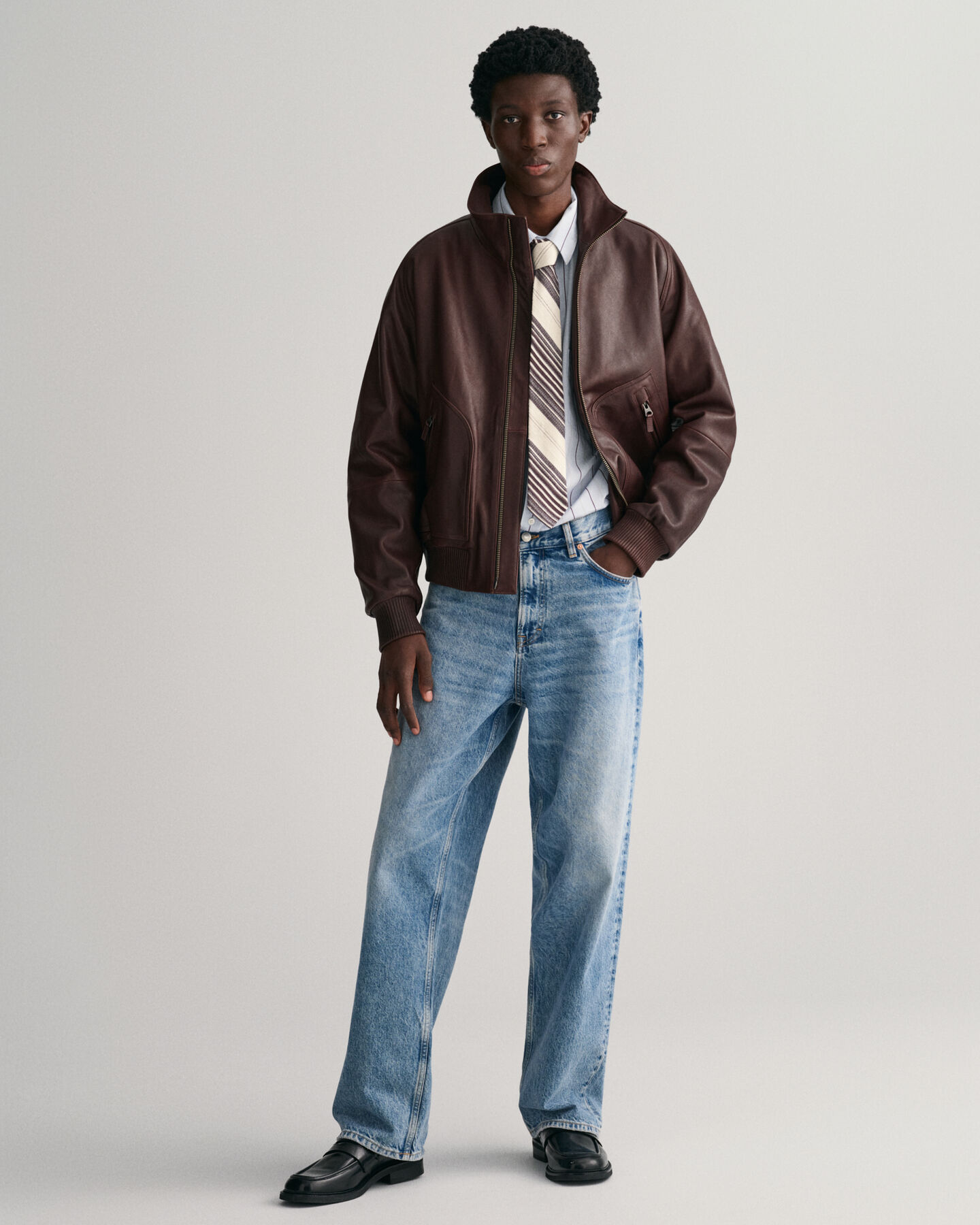 Giacca bomber in pelle