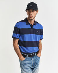 Polo in piqué colour block