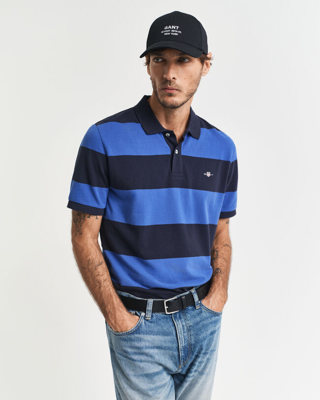 Polo in piqué colour block