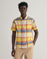 Camicia a maniche corte in madras regular fit