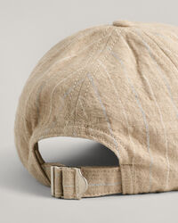 Cappellino in lino a righe