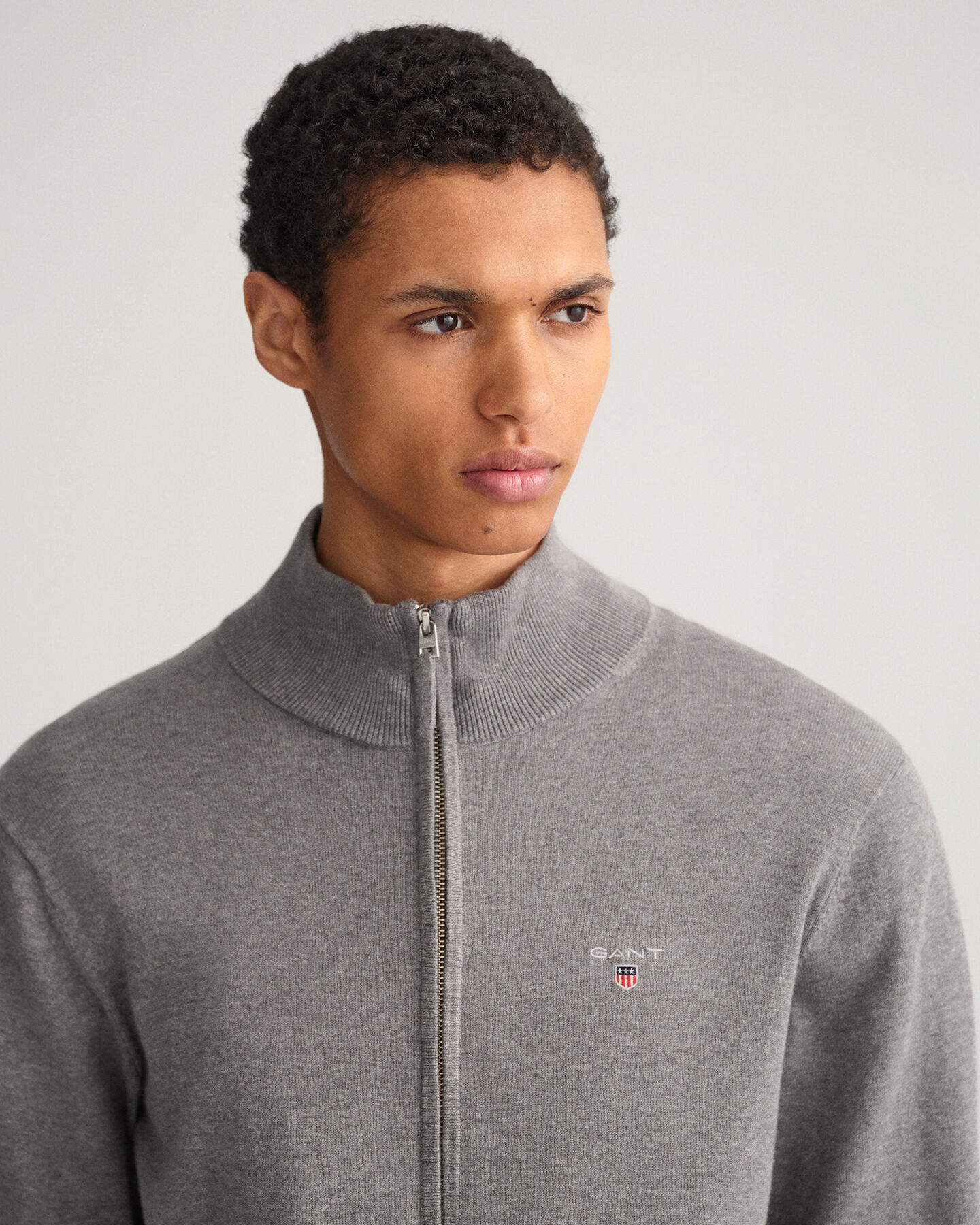 Cardigan Classic con zip in cotone