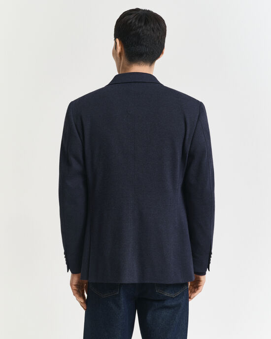 Blazer in jersey bicolore in piqué slim fit