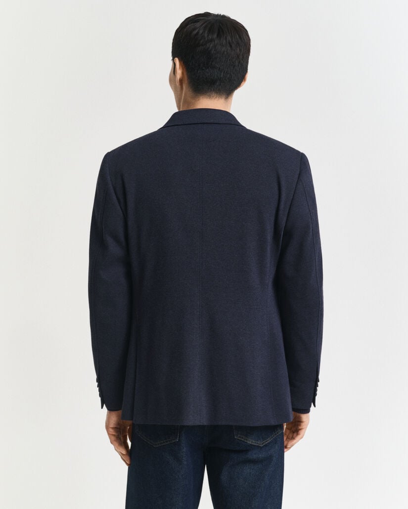 Blazer in jersey bicolore in piqué slim fit