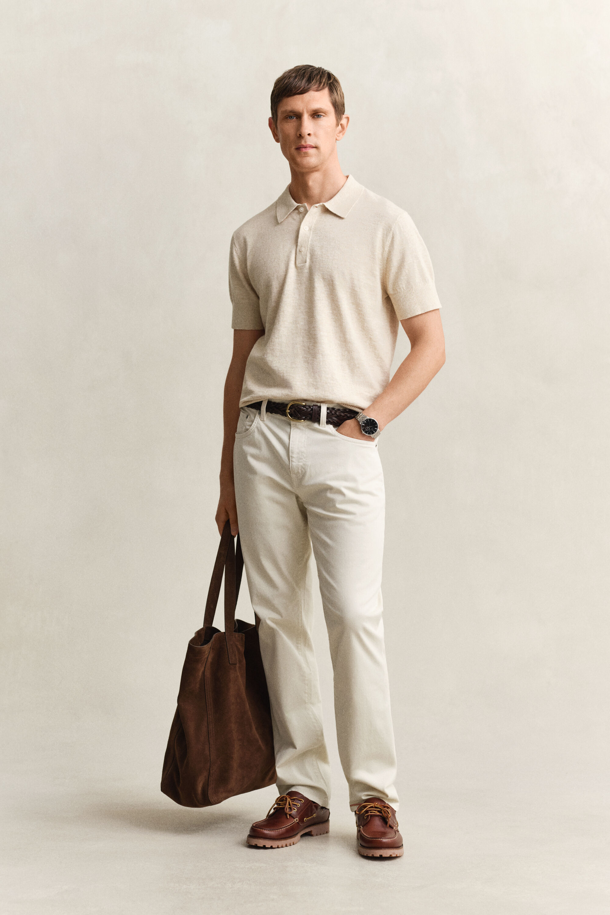 Polo a maniche corte in misto cotone fiammato