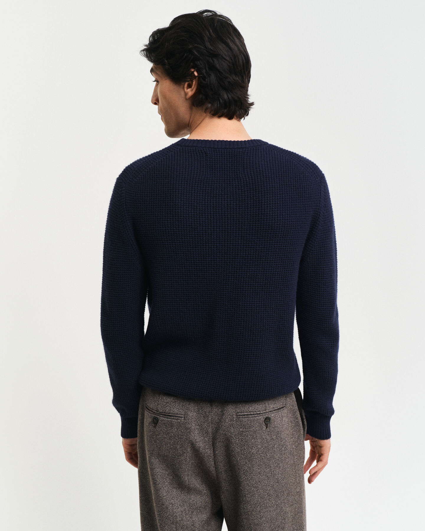 Maglia girocollo in misto lana testurizzata