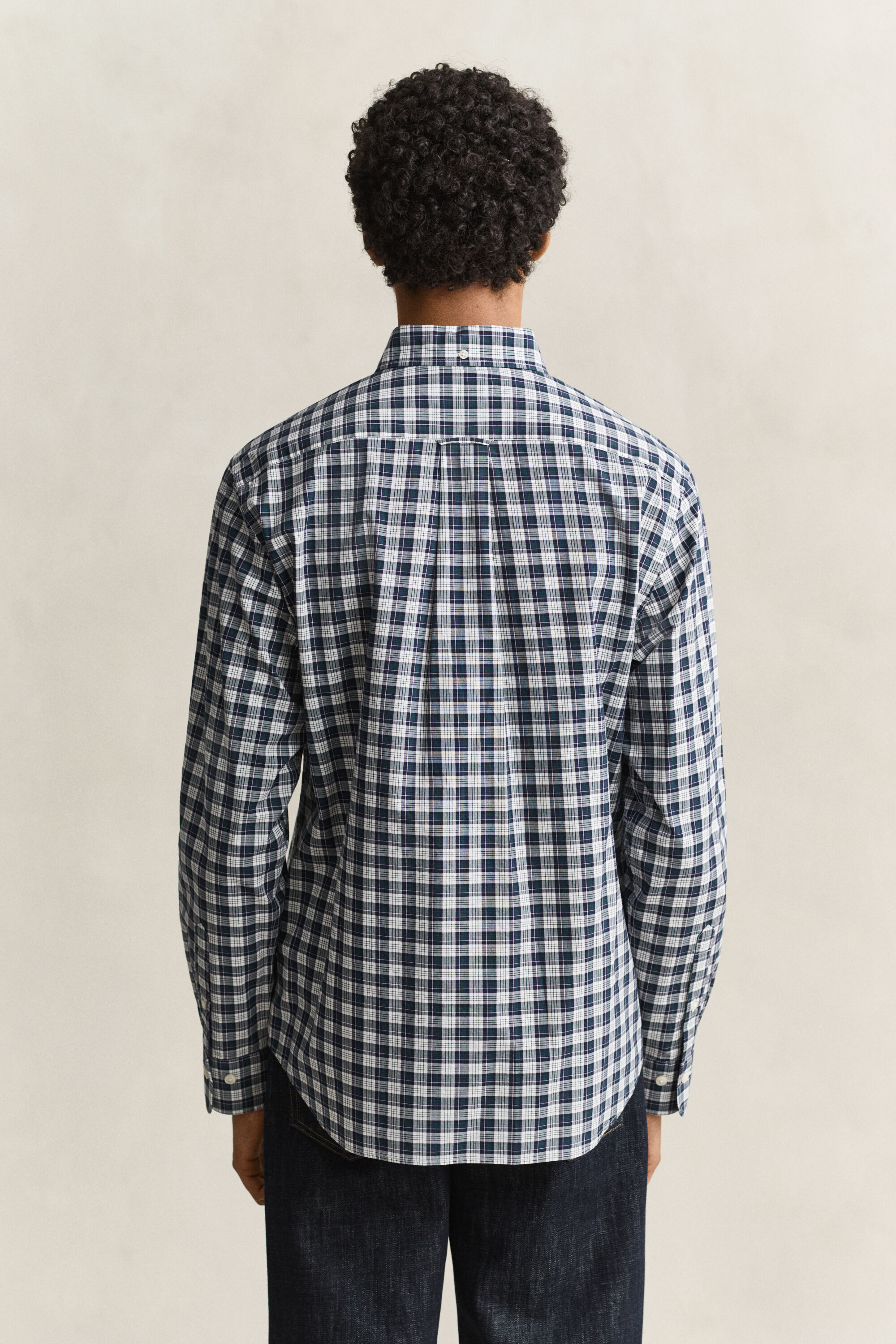 Camicia a quadri in popeline