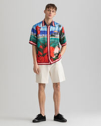 Camicia Scenery in seta a maniche corte relaxed fit