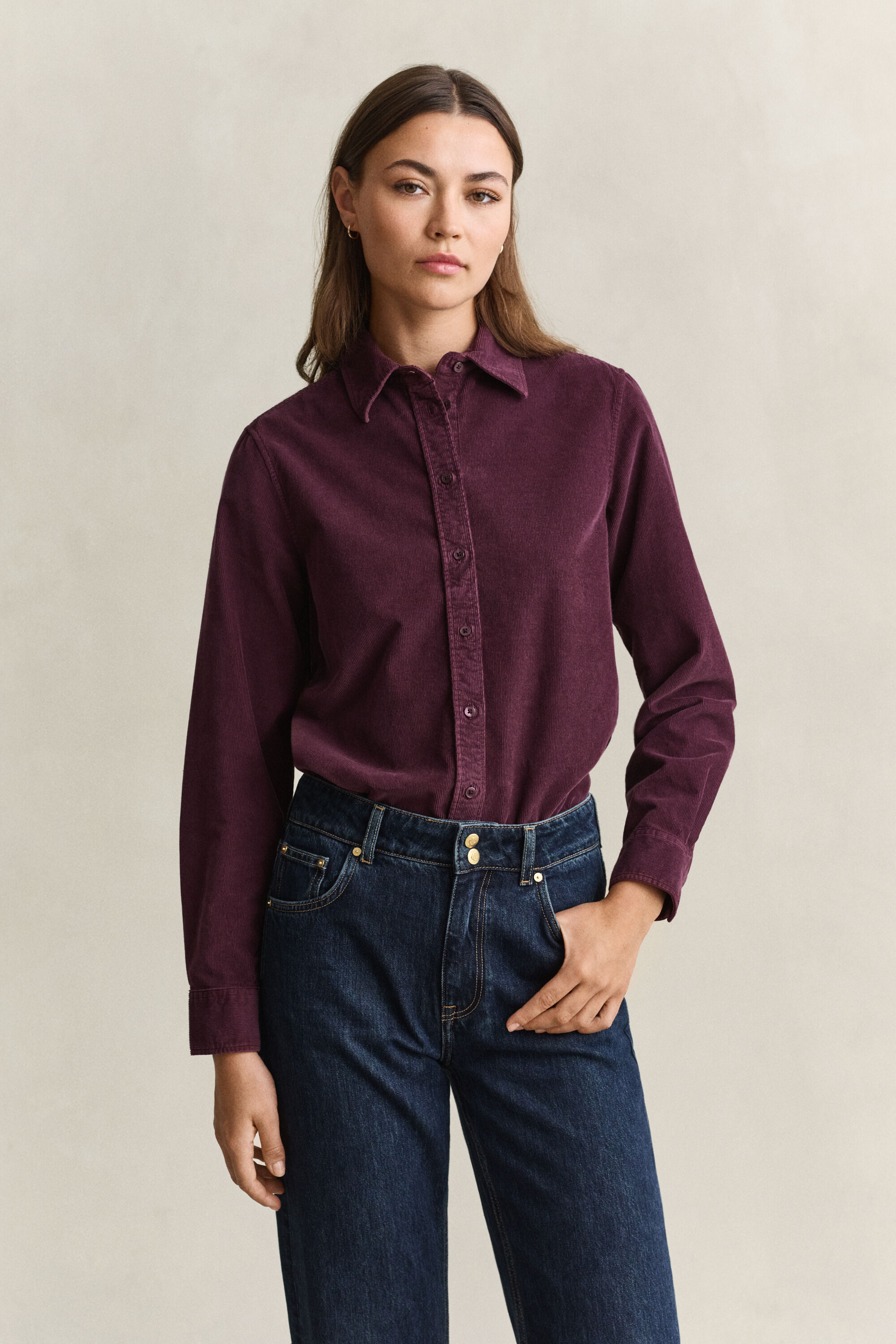 Camicia in velluto a coste regular