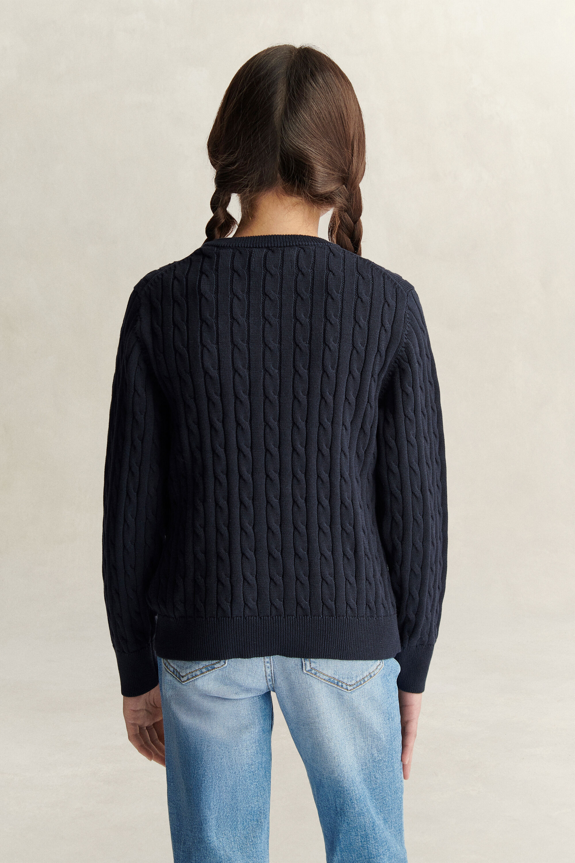 Maglia lavorata in cotone a trecce Shield Teen Girls