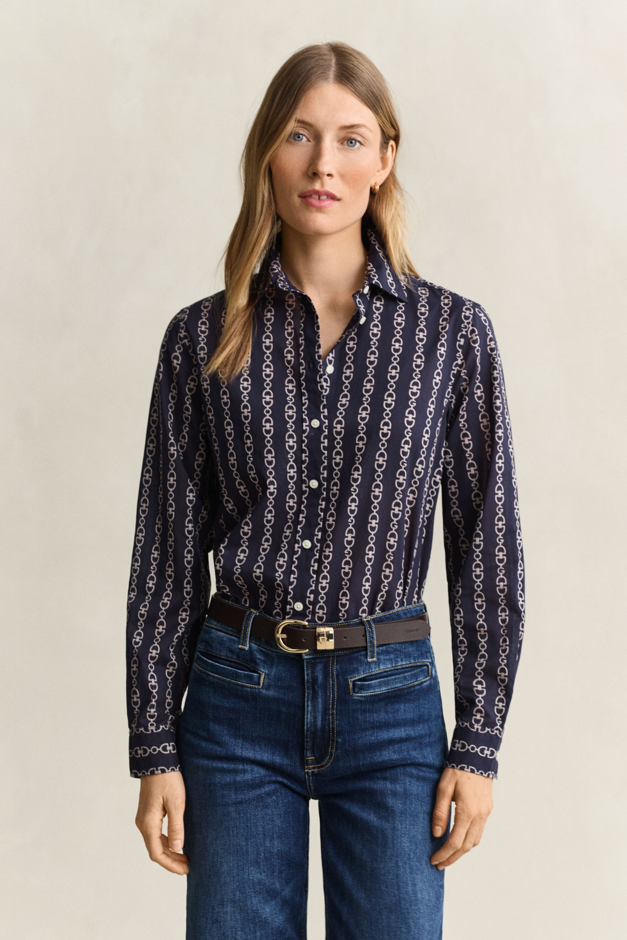 Camicia in voile di cotone con stampa