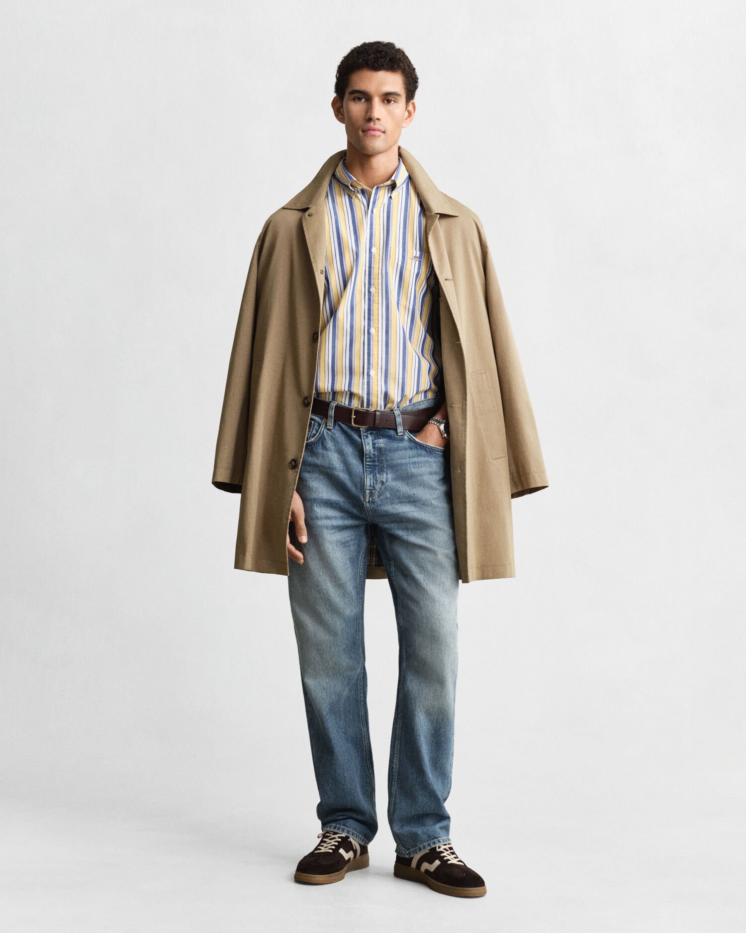 Camicia in popeline a righe regular fit